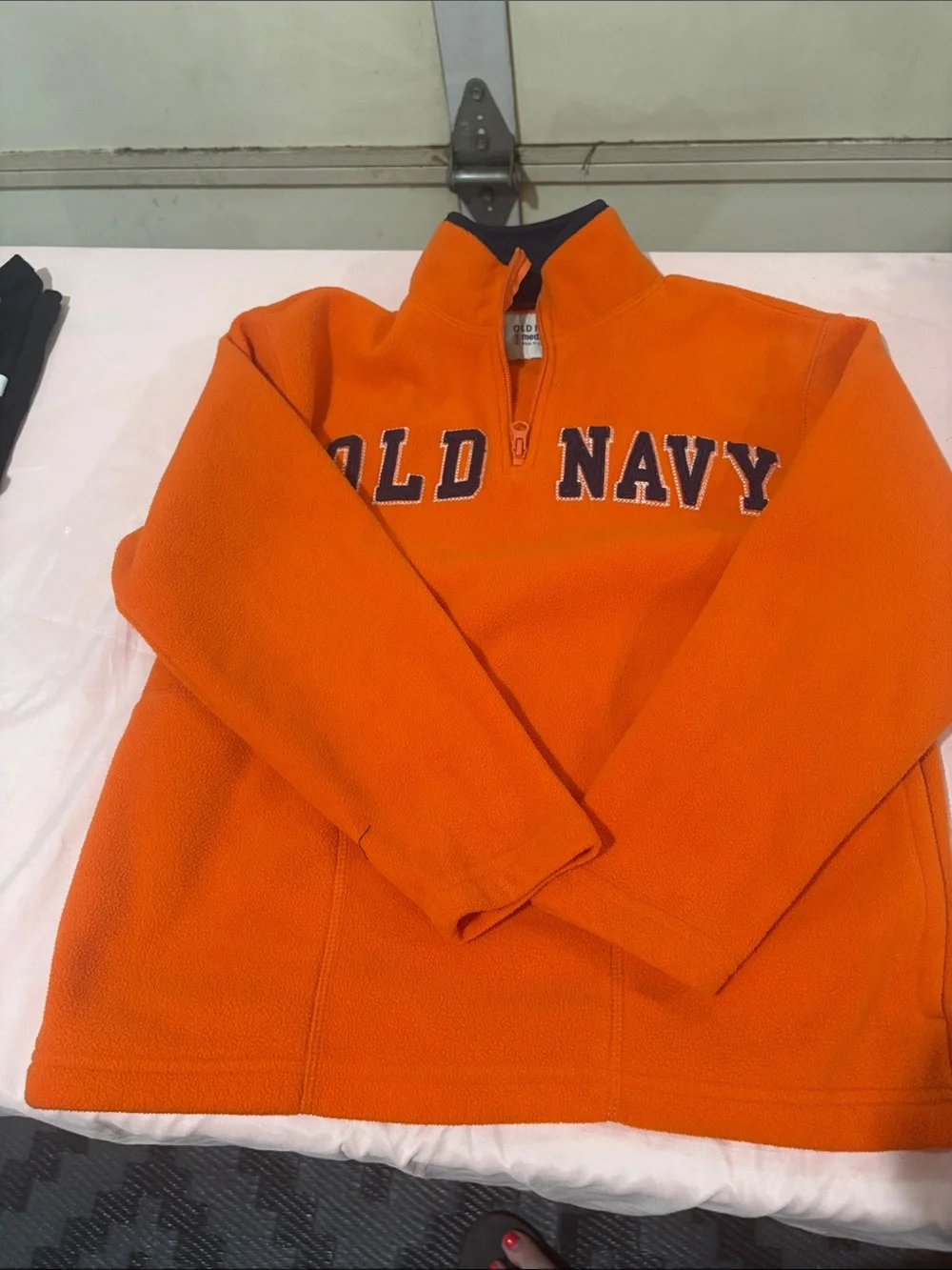 Old Navy Bright Orange Quarter-Zip Fleece Pullover